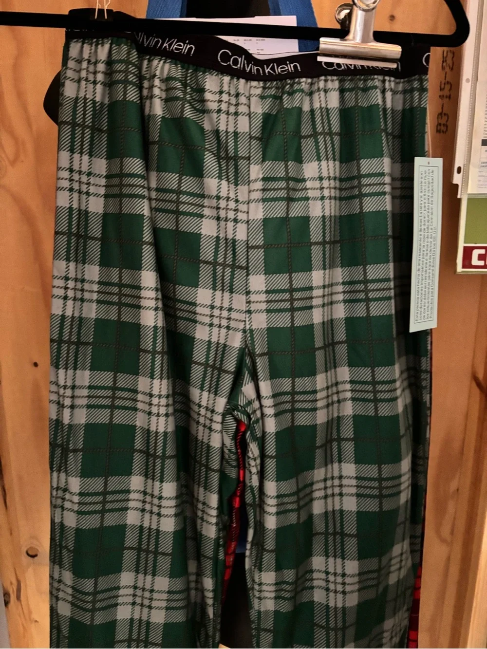 Calvin Klein Kids Plaid Pajama Bottoms in Red and Green